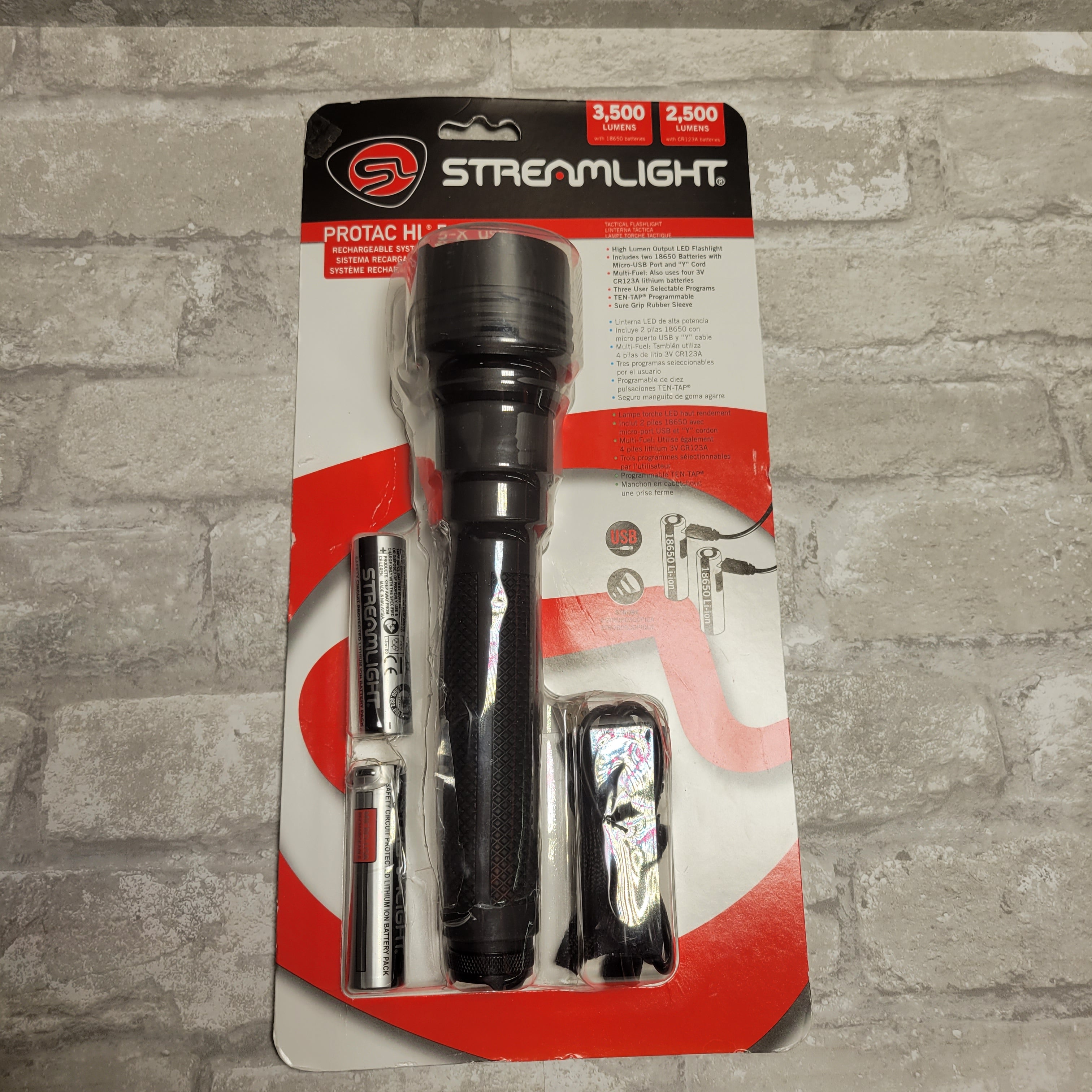 Streamlight ProTac HL 5-X USB Flashlight 18650 Batteries, 3,500 Lumens (8002130247918)